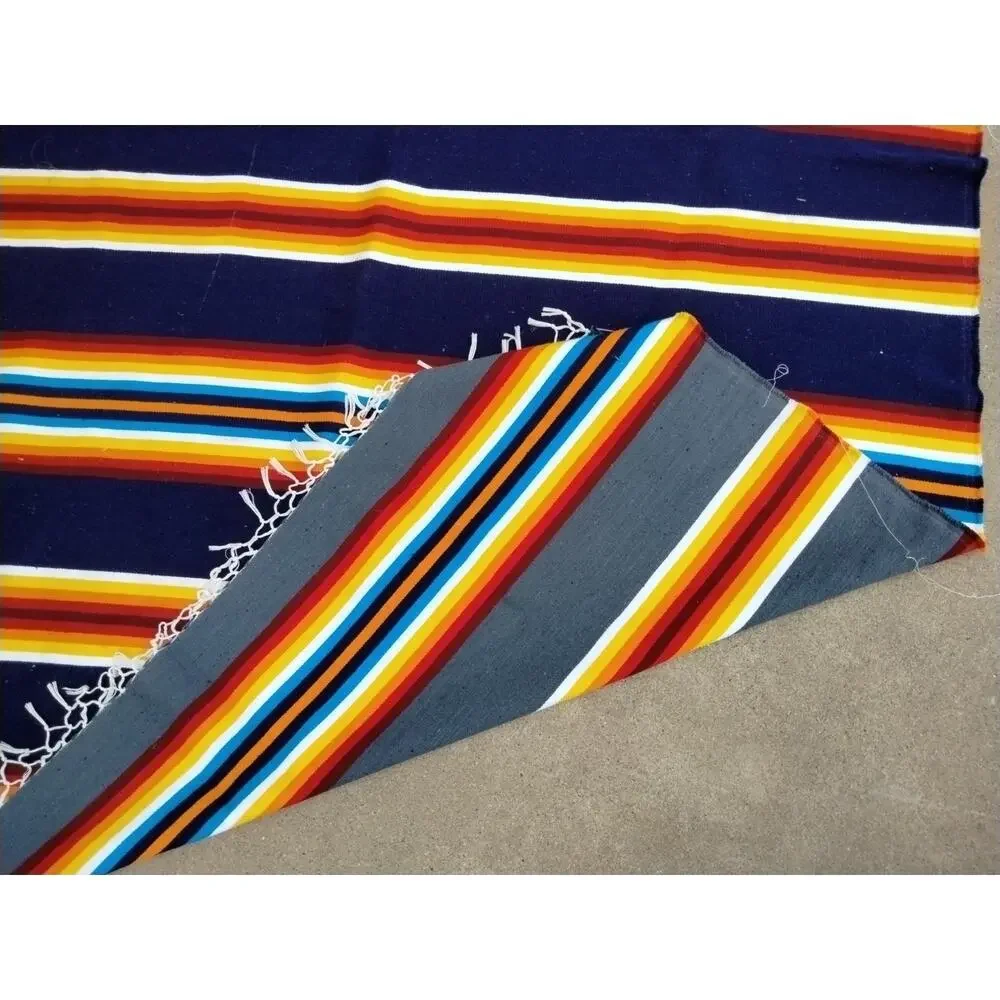 Vintage Mexican Serape Saltillo Blanket Woven Southwest 57